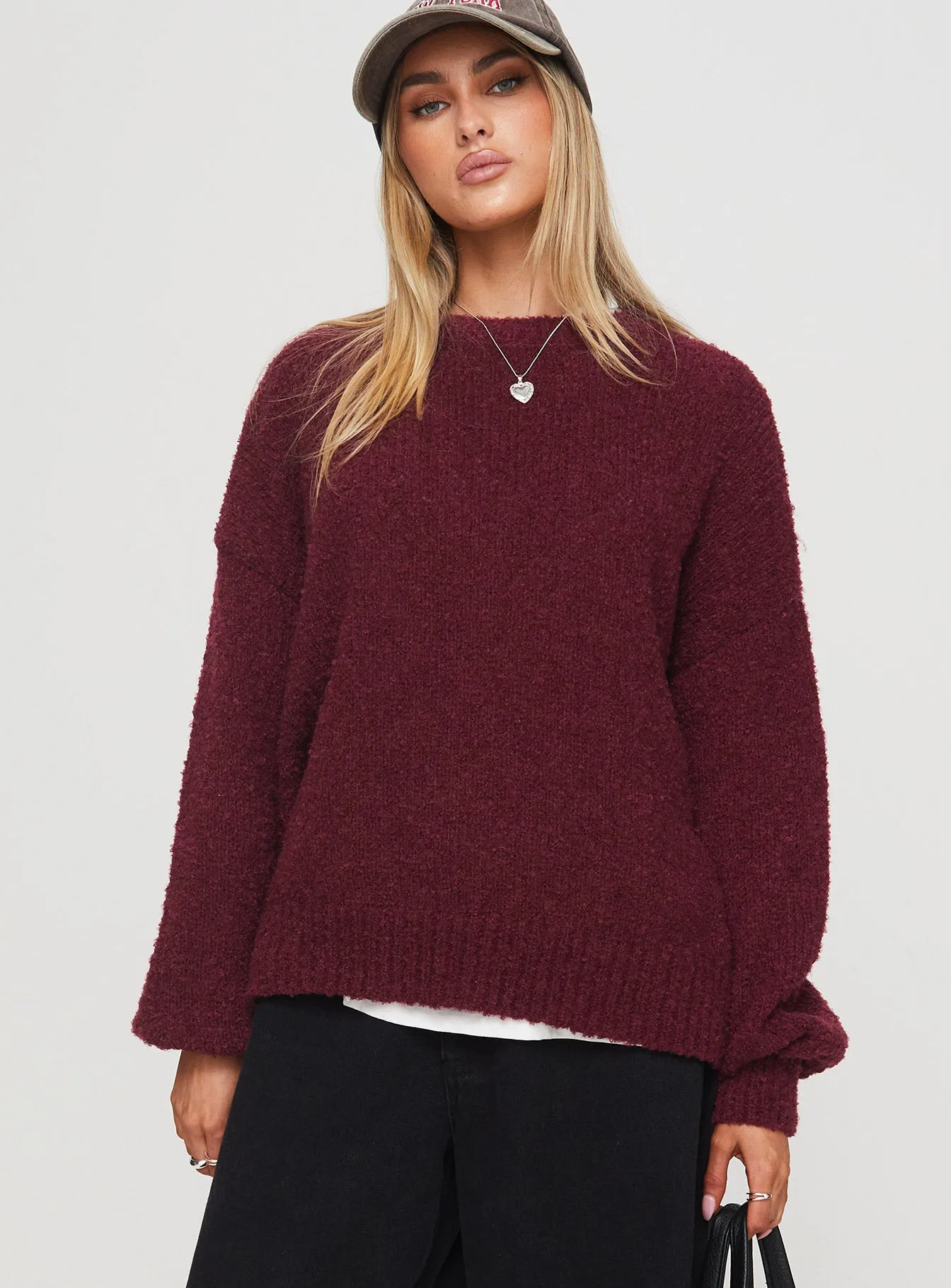 Niomie Knit Sweater Burgundy sold by Princess Polly product image thumbnail 2