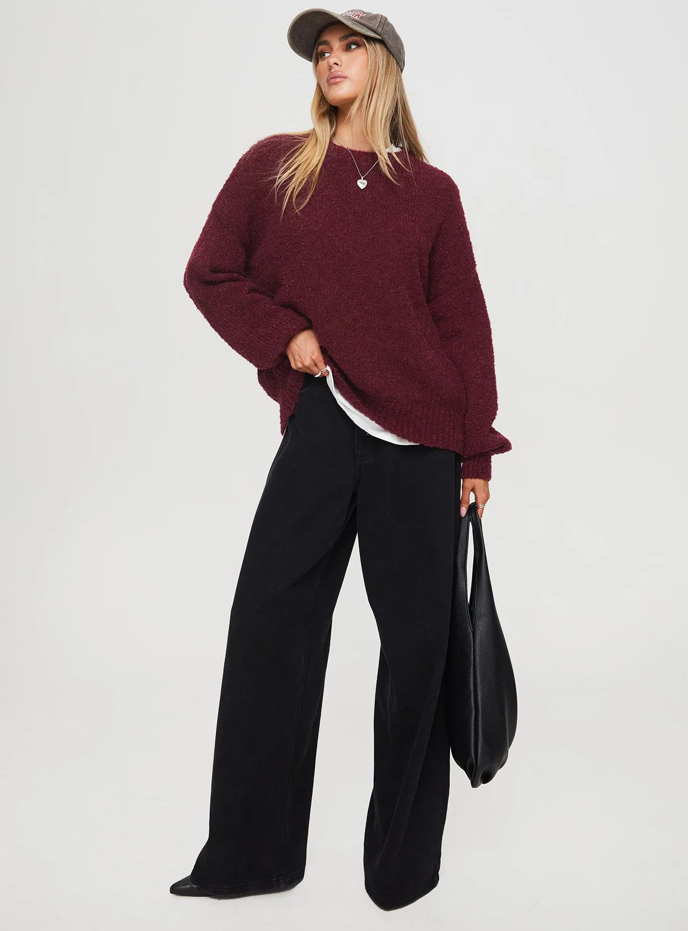 Niomie Knit Sweater Burgundy sold by Princess Polly product image thumbnail 3