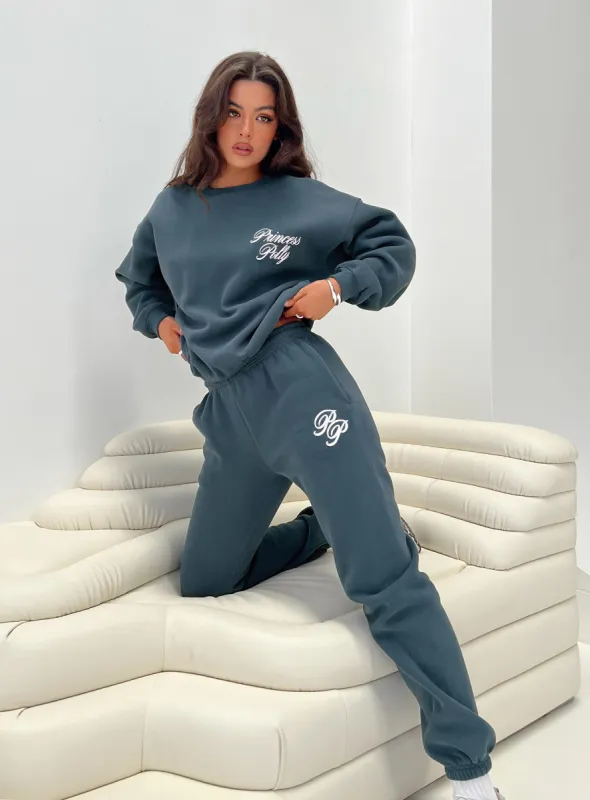 Princess Polly Track Pant Navy / White sold by Princess Polly