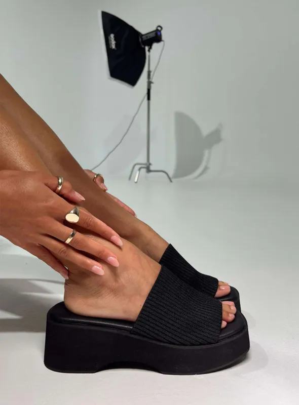 Therapy Nawty Sandals Black sold by Princess Polly