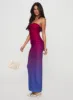 Stolen Love Strapless Maxi Dress Pink / Purple Ombre sold by Princess Polly
