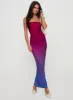 Stolen Love Strapless Maxi Dress Pink / Purple Ombre sold by Princess Polly