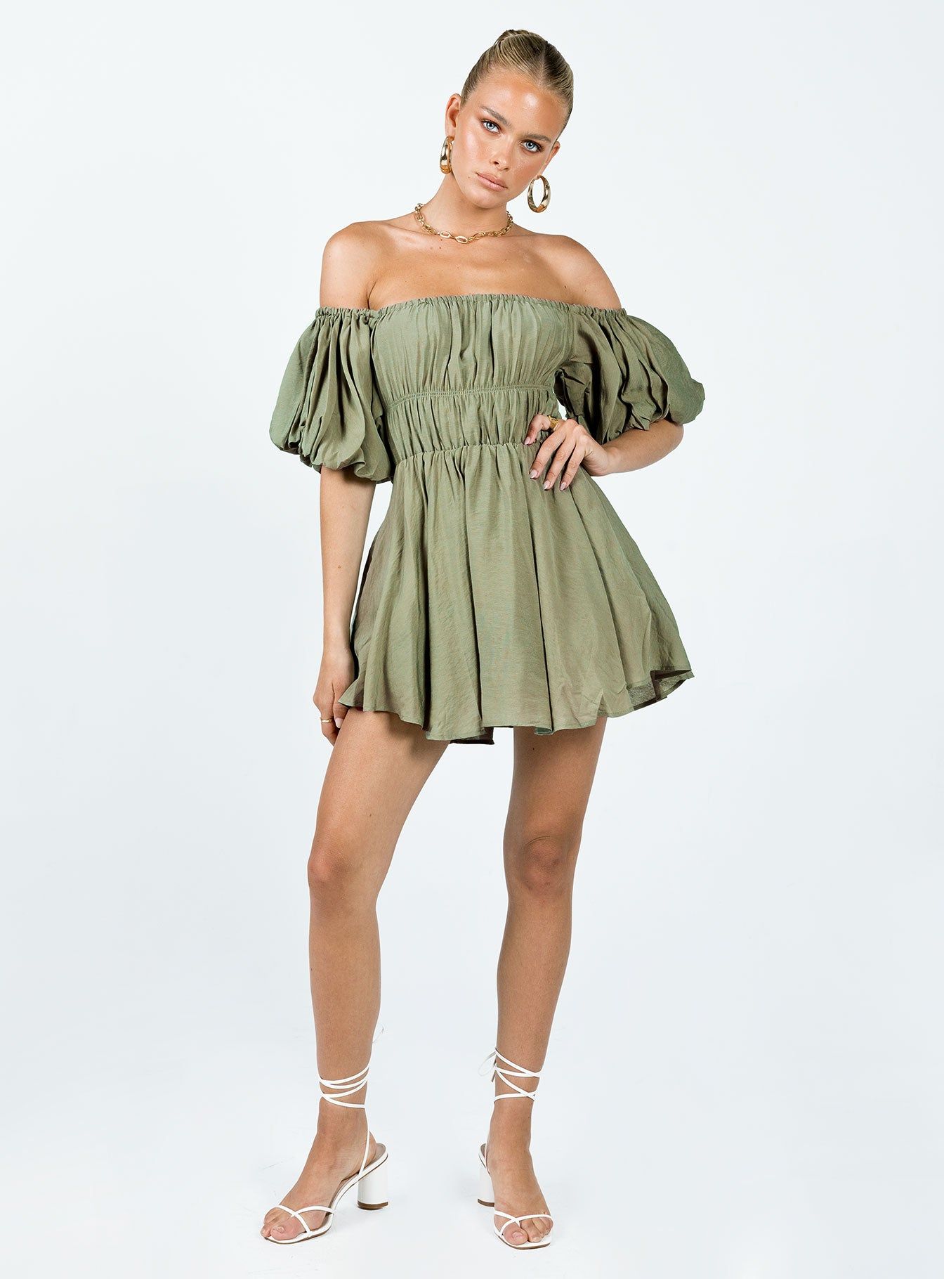 Halton Mini Dress Khaki sold by Princess Polly product image thumbnail 3