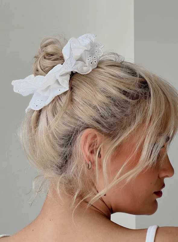 Kayte Scrunchie White sold by Princess Polly