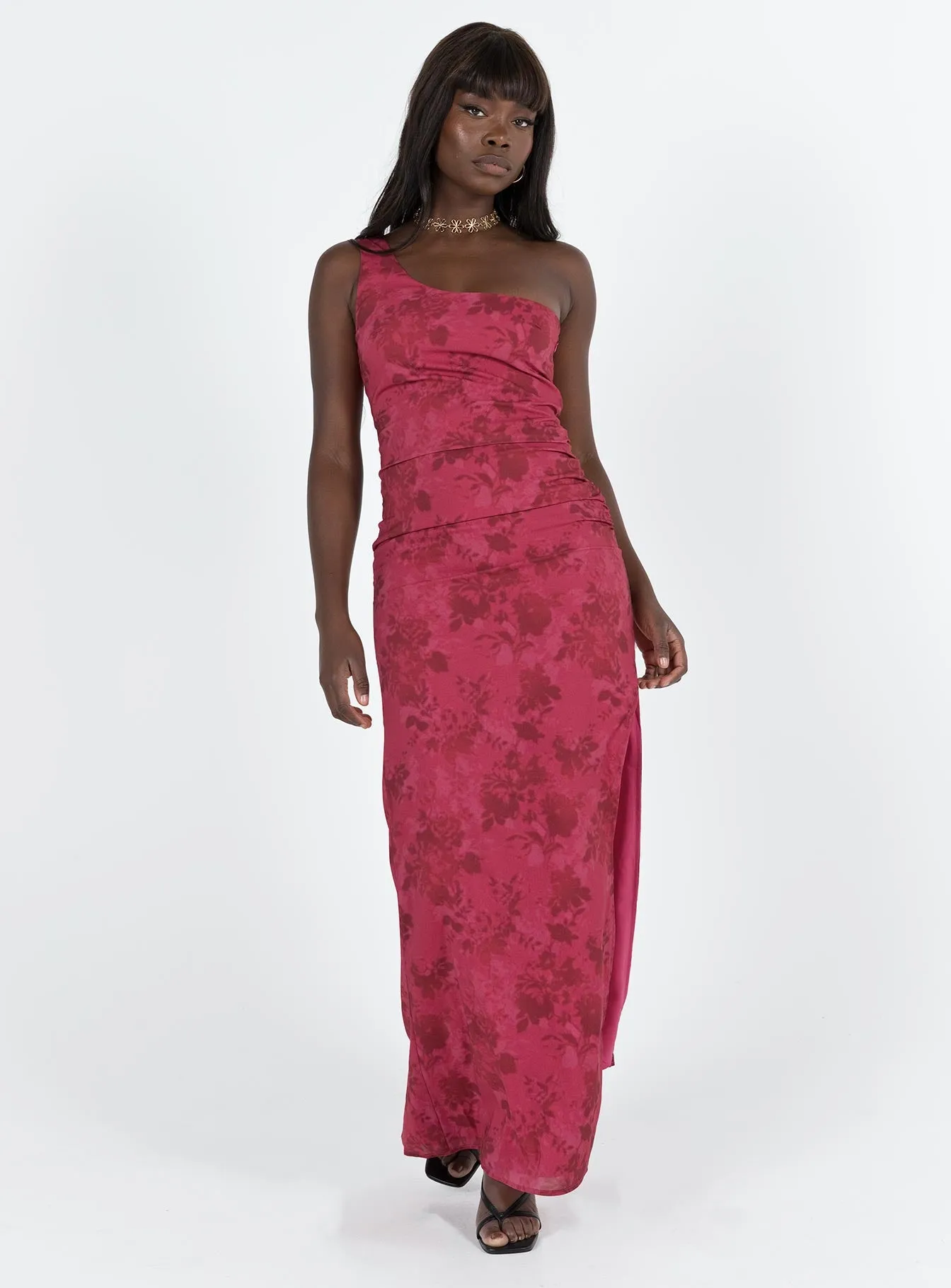 Chika One Shoulder Maxi Dress Red sold by Princess Polly product image thumbnail 3