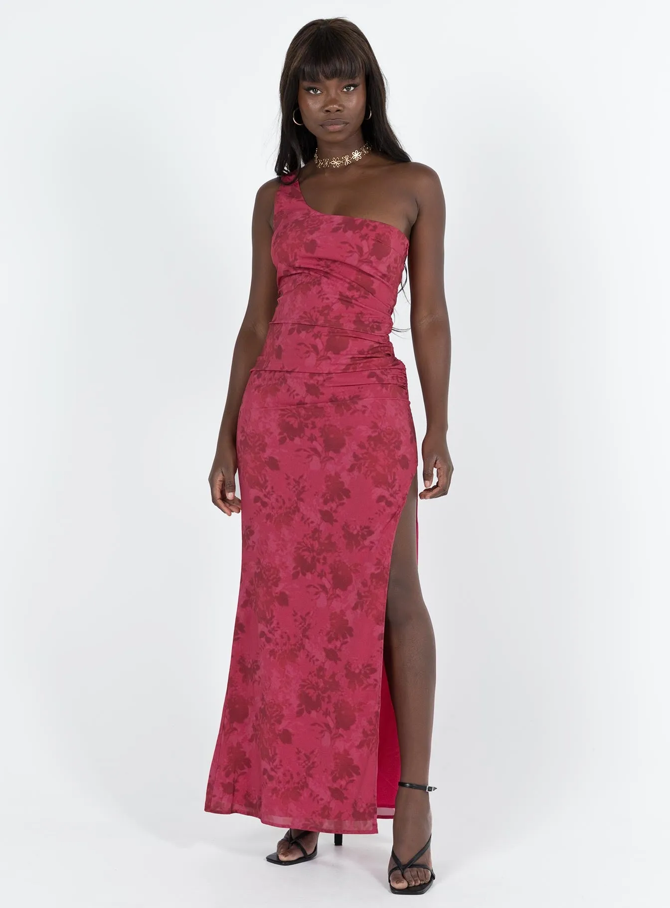 Chika One Shoulder Maxi Dress Red sold by Princess Polly product image thumbnail 2