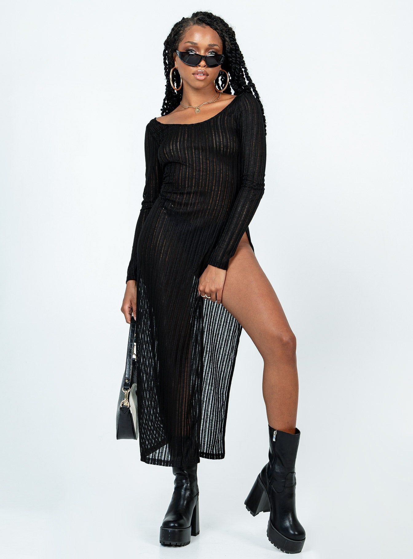 Coltan Long Sleeve Maxi Dress Black sold by Princess Polly product image thumbnail 2