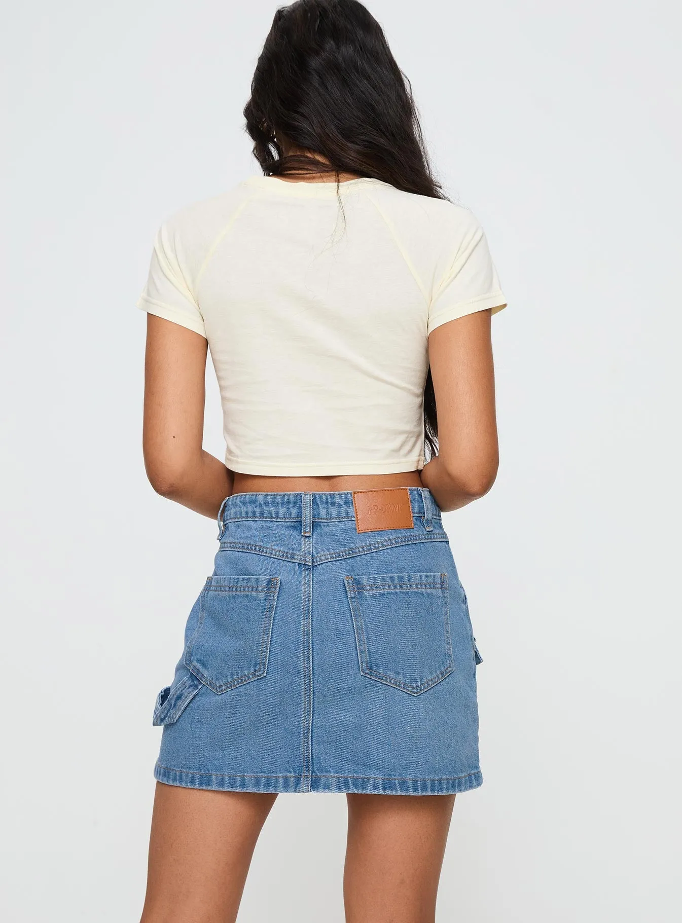 Chillders Denim Mini Skirt Mid Wash Petite sold by Princess Polly product image thumbnail 4