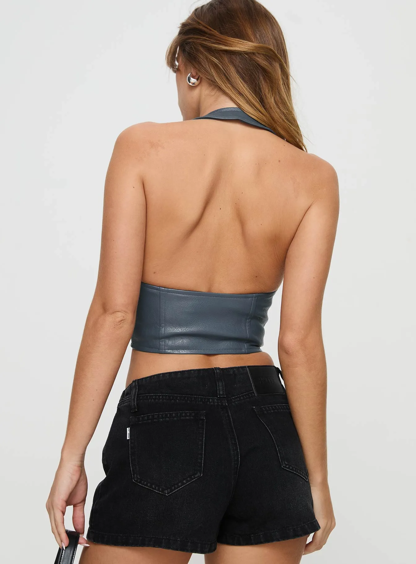 Palladia Faux Leather Jordy Corset Navy sold by Princess Polly product image thumbnail 5