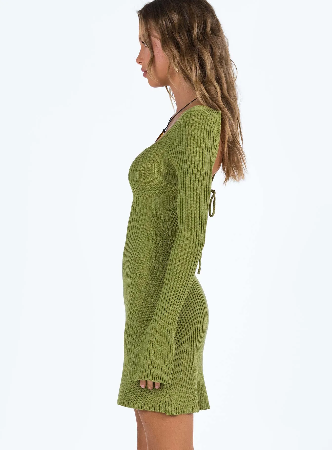 Brownhall Long Sleeve Mini Dress Green sold by Princess Polly product image thumbnail 4