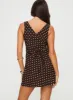 Nellie Mini Dress Brown Polka Dot Petite sold by Princess Polly