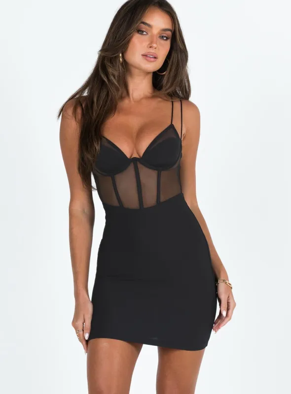 Bamba Mini Dress Black sold by Princess Polly