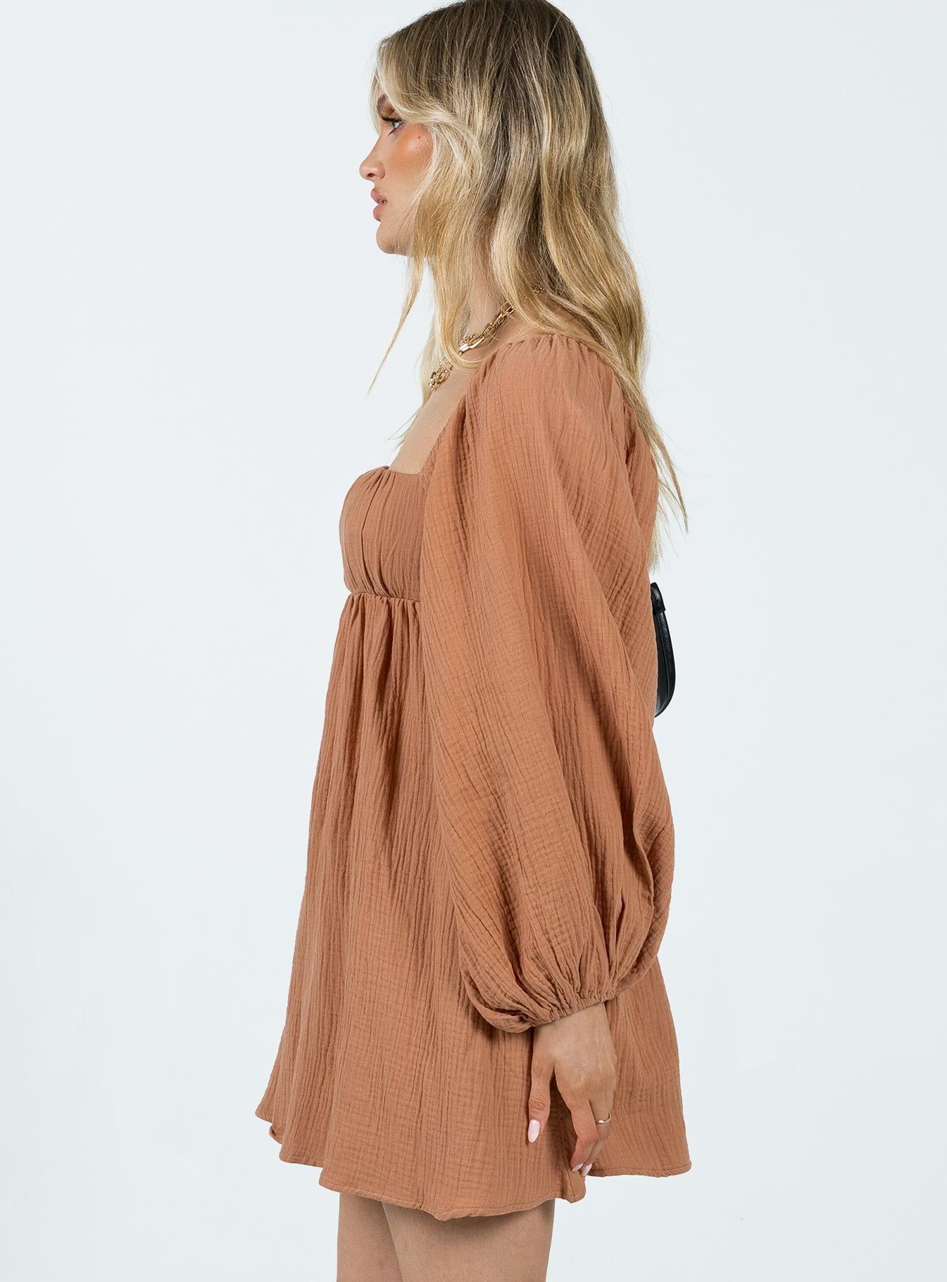 Let's Dance Mini Long Sleeve Dress Rust sold by Princess Polly product image thumbnail 3
