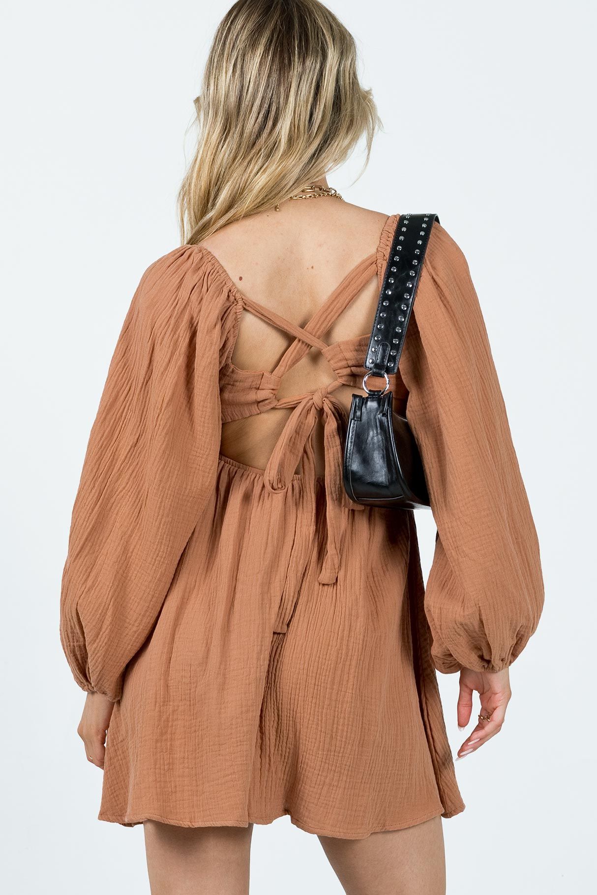 Let's Dance Mini Long Sleeve Dress Rust sold by Princess Polly product image thumbnail 4