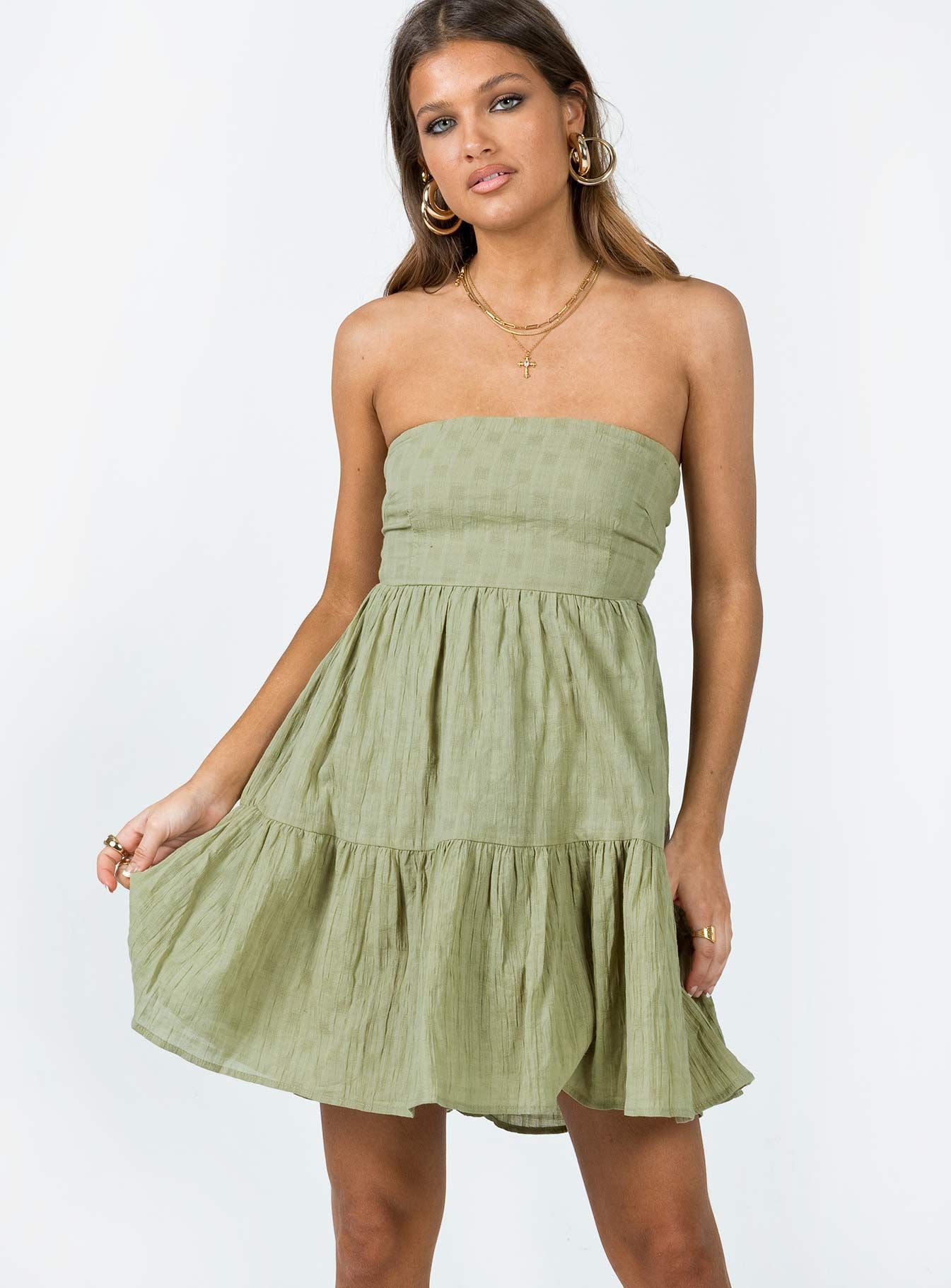 Love Affair Mini Dress Green sold by Princess Polly