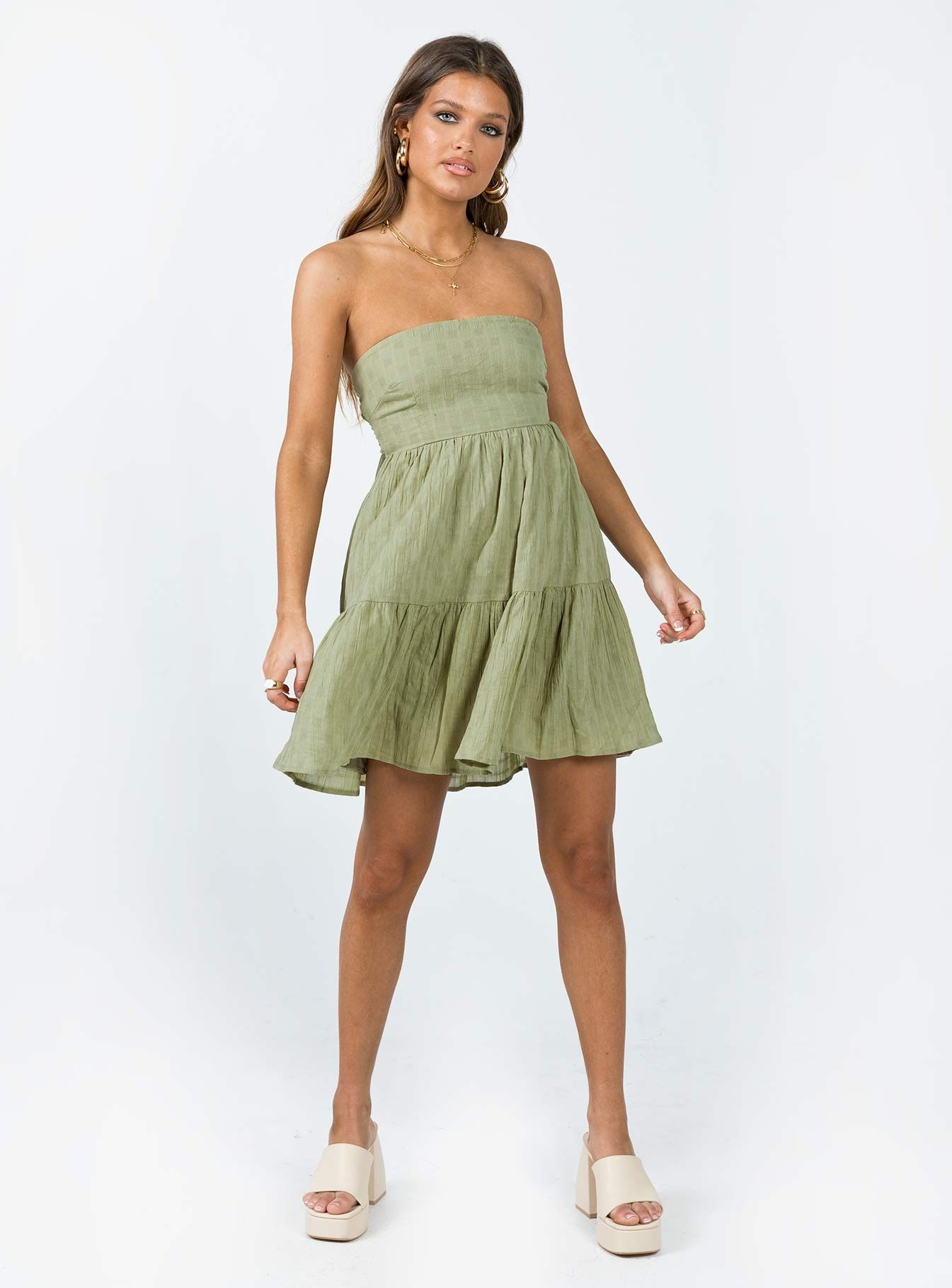 Love Affair Mini Dress Green sold by Princess Polly product image thumbnail 2