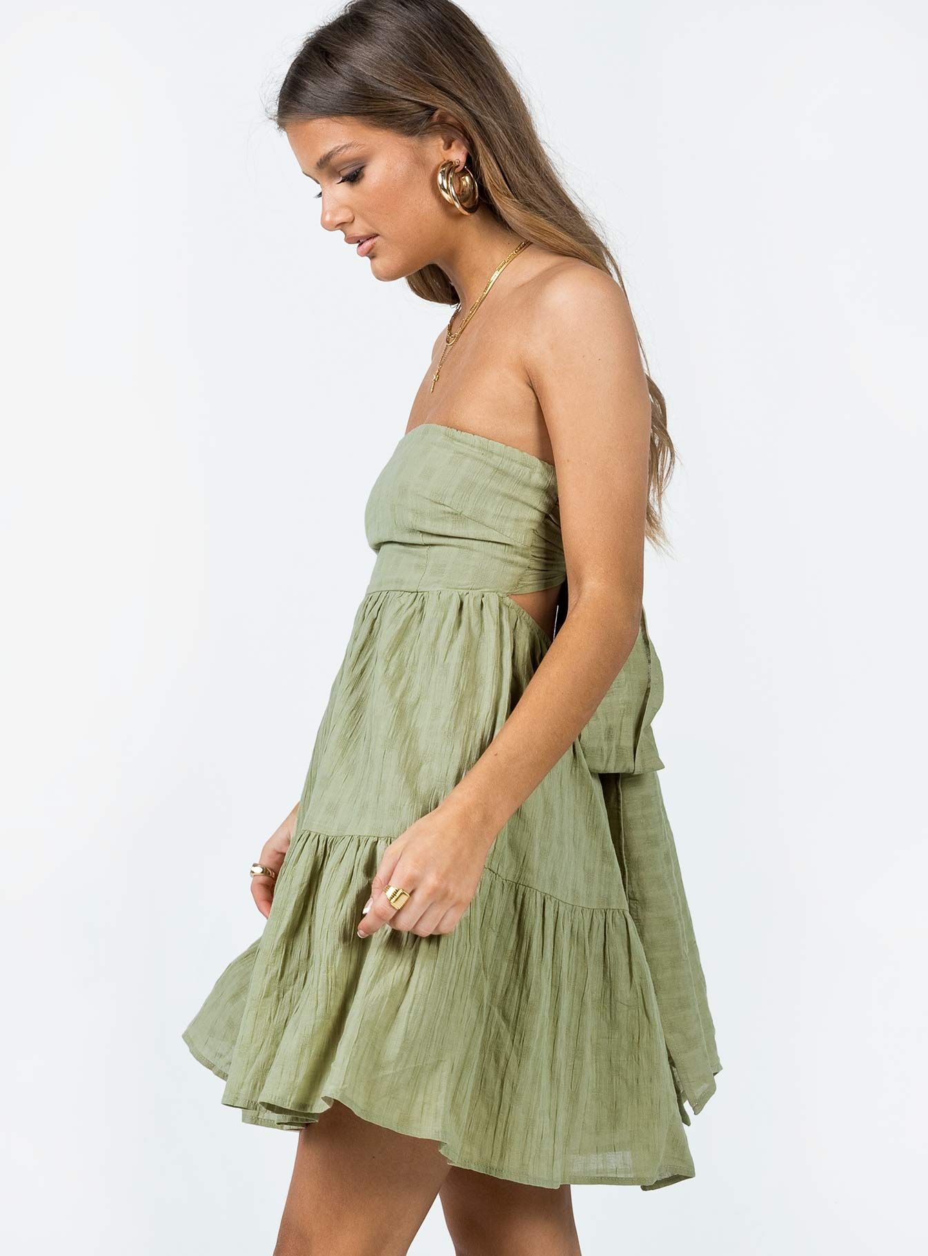 Love Affair Mini Dress Green sold by Princess Polly product image thumbnail 3