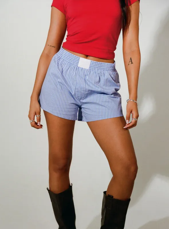 Cobain Shorts Blue Stripe sold by Princess Polly
