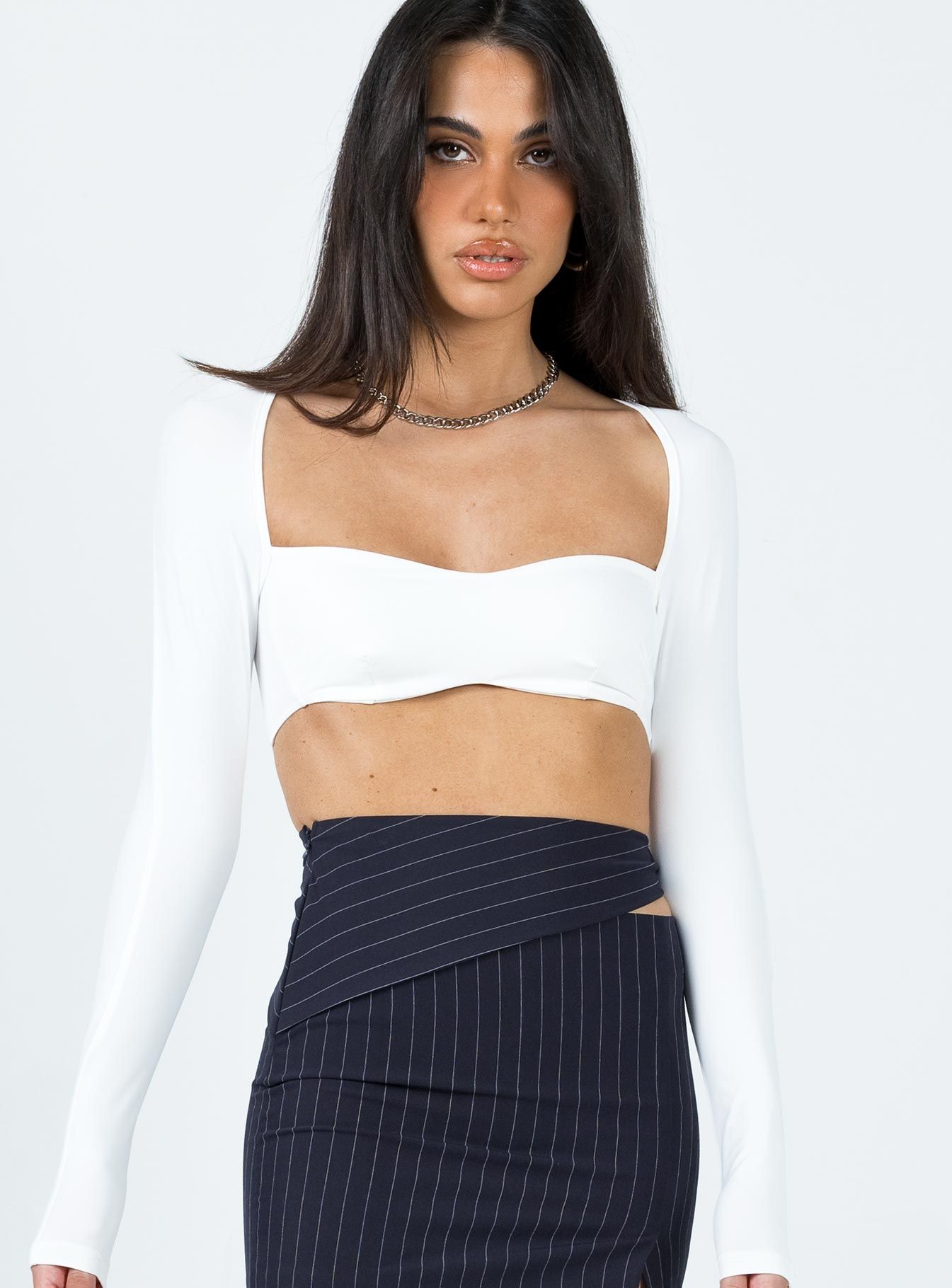 Leska Long Sleeve Top Ivory sold by Princess Polly