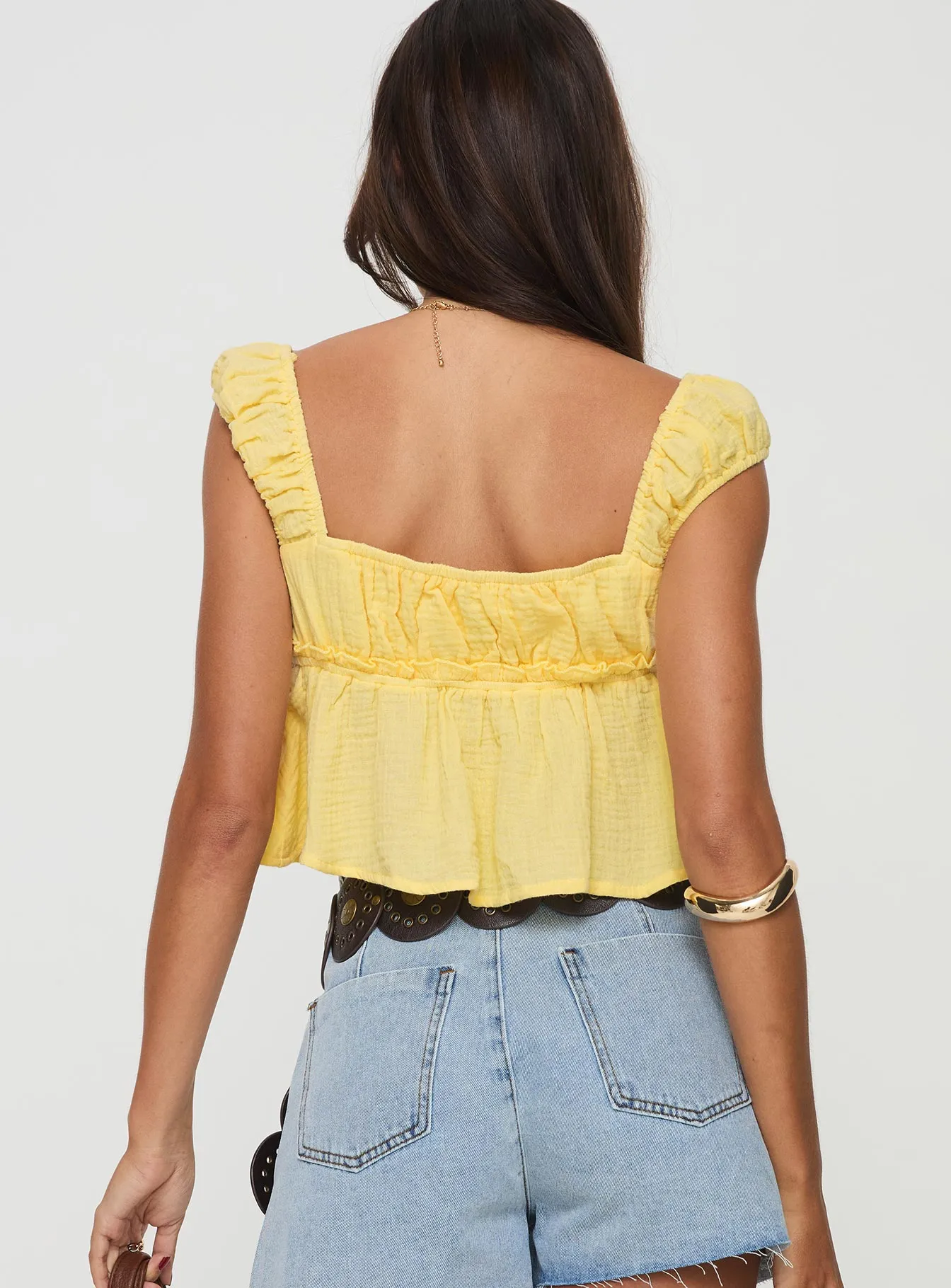 Contardo Short Sleeve Top Yellow sold by Princess Polly product image thumbnail 5
