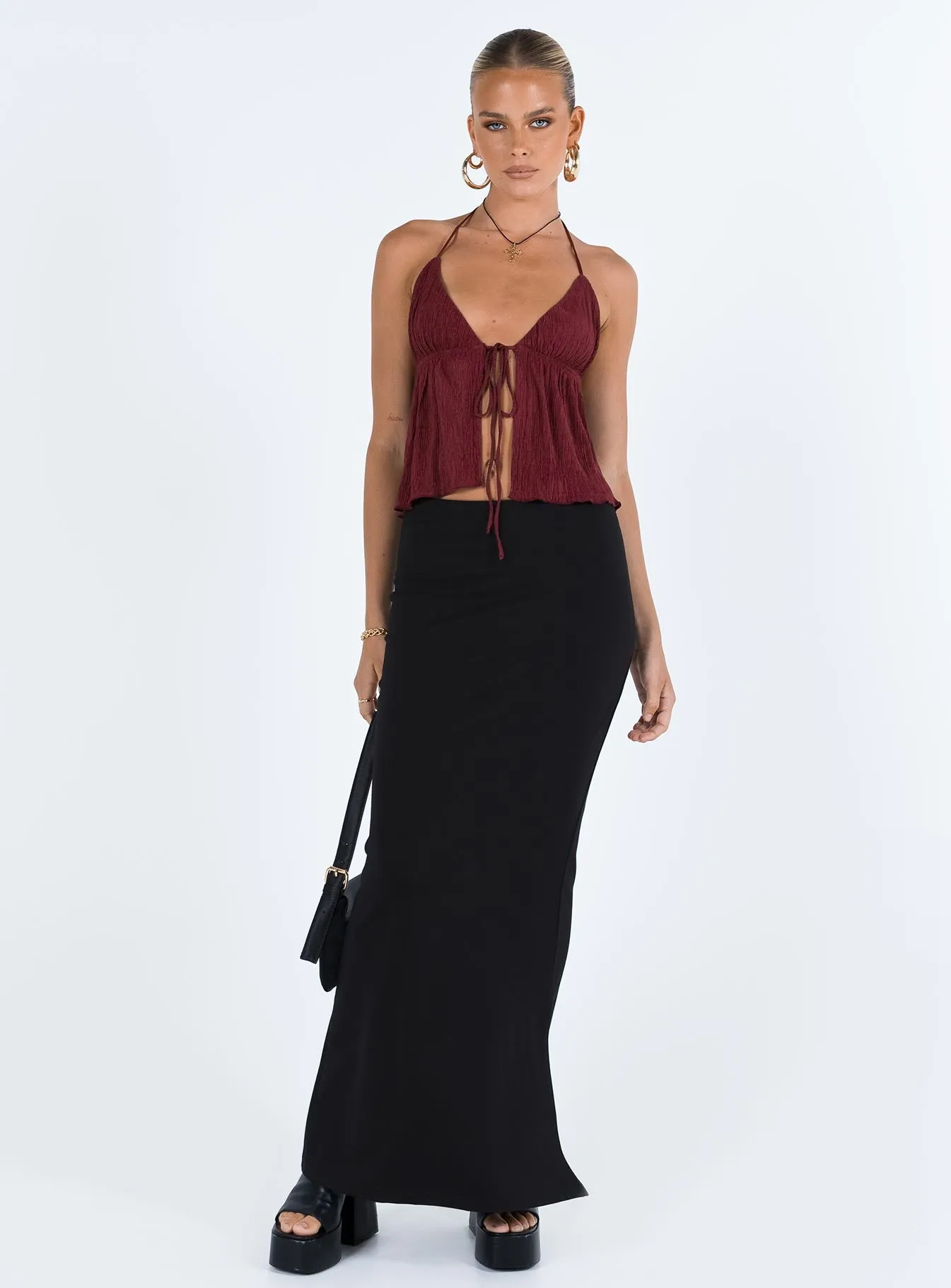 Chantria Top Burgundy Lower Impact sold by Princess Polly product image thumbnail 3