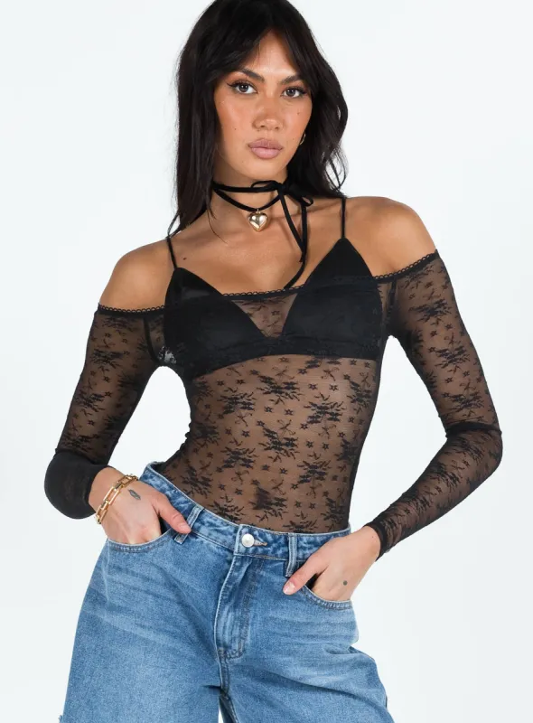 Mademoiselle Bodysuit Black sold by Princess Polly