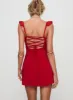 Landon Mini Dress Red sold by Princess Polly