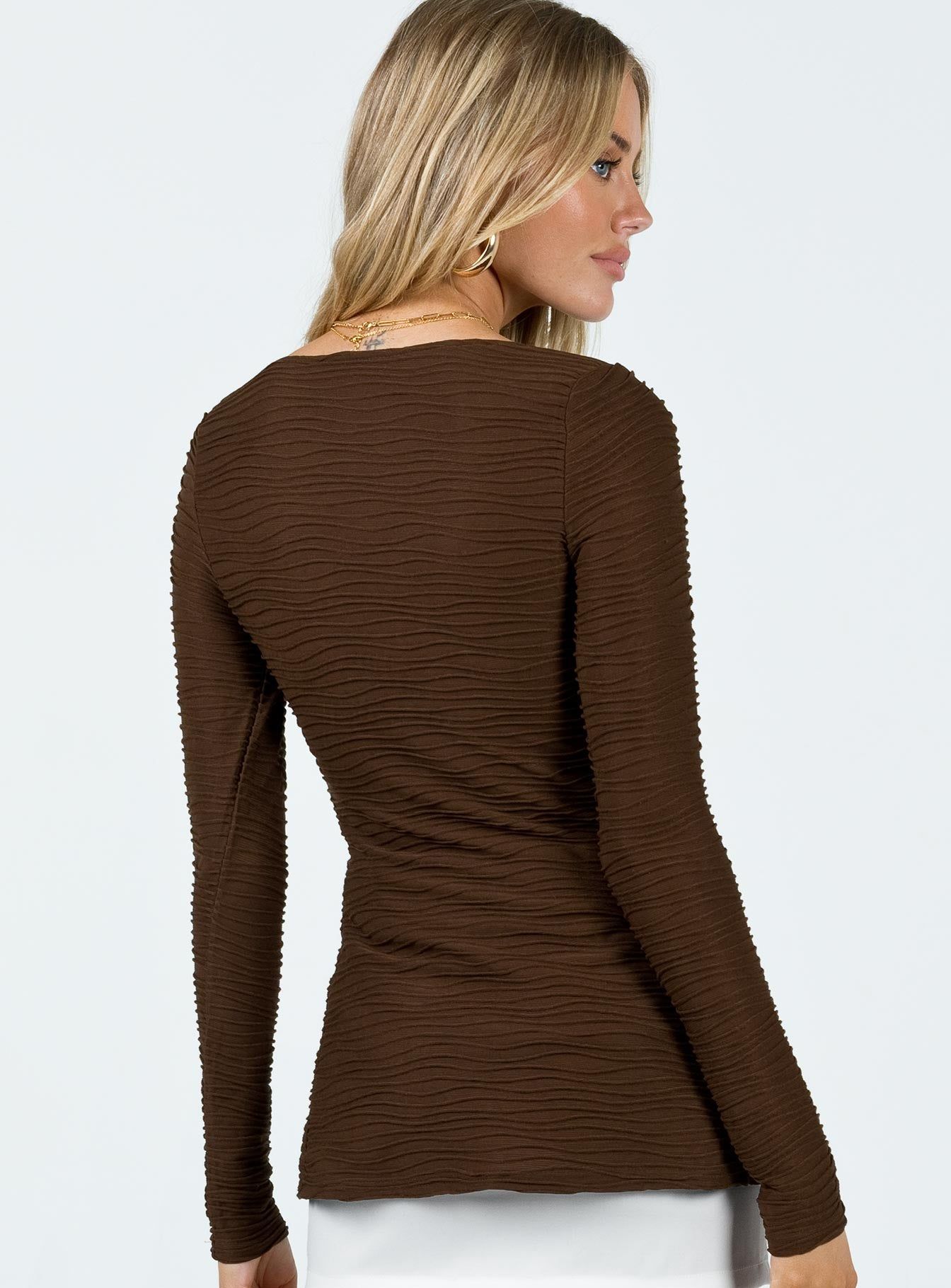 Nowell Long Sleeve Top Brown sold by Princess Polly product image thumbnail 5