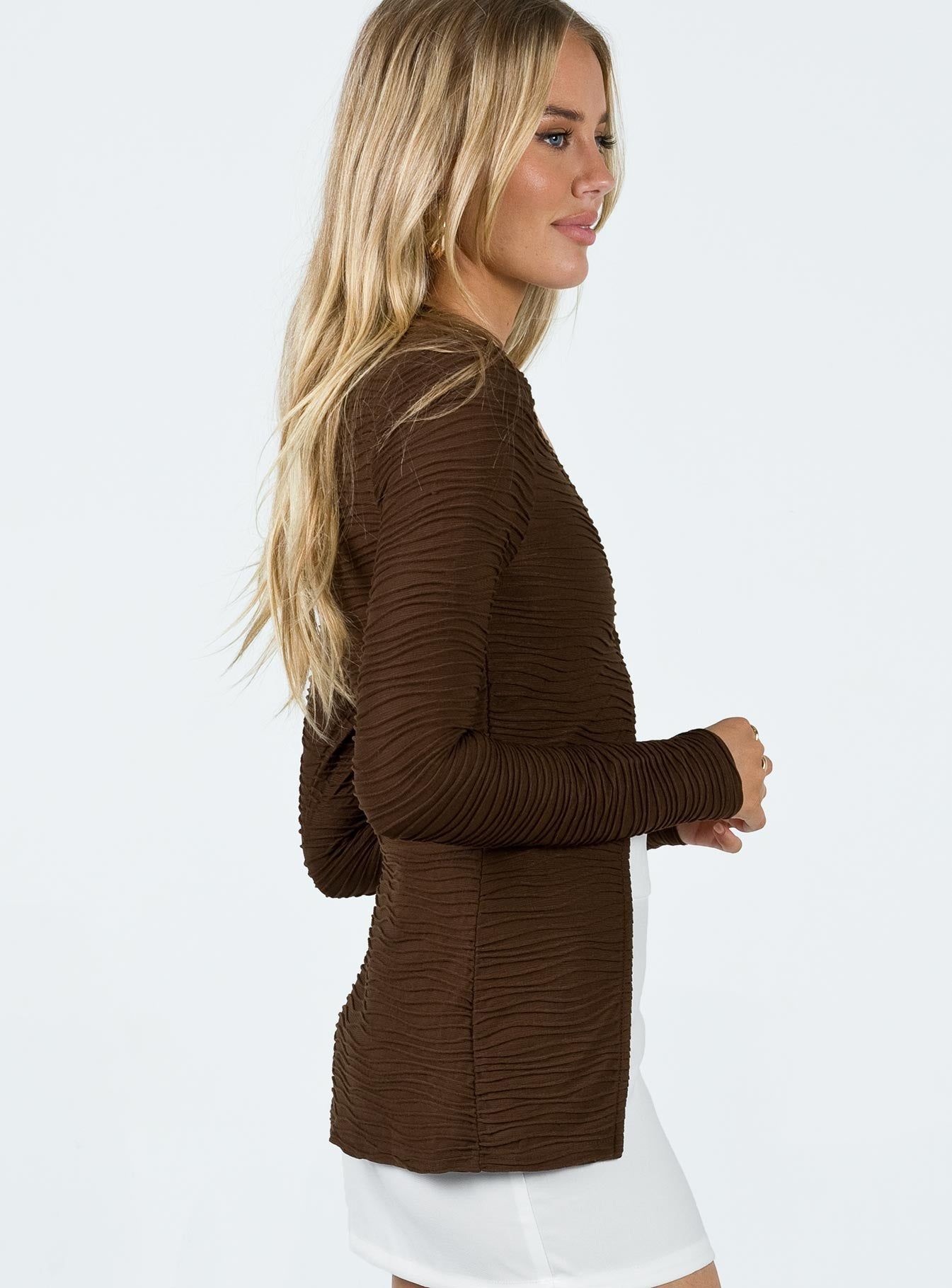 Nowell Long Sleeve Top Brown sold by Princess Polly product image thumbnail 4