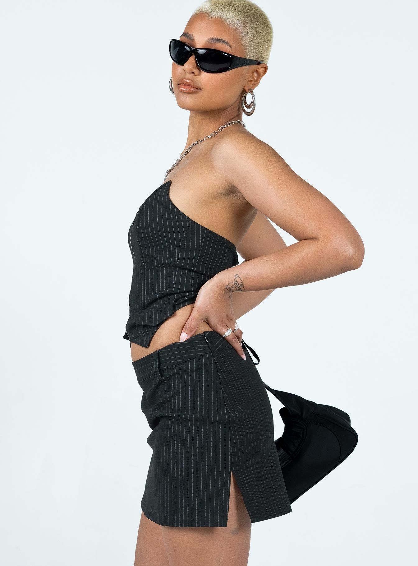 Prepped To Prime Skirt Black Pinstripe sold by Princess Polly product image thumbnail 4