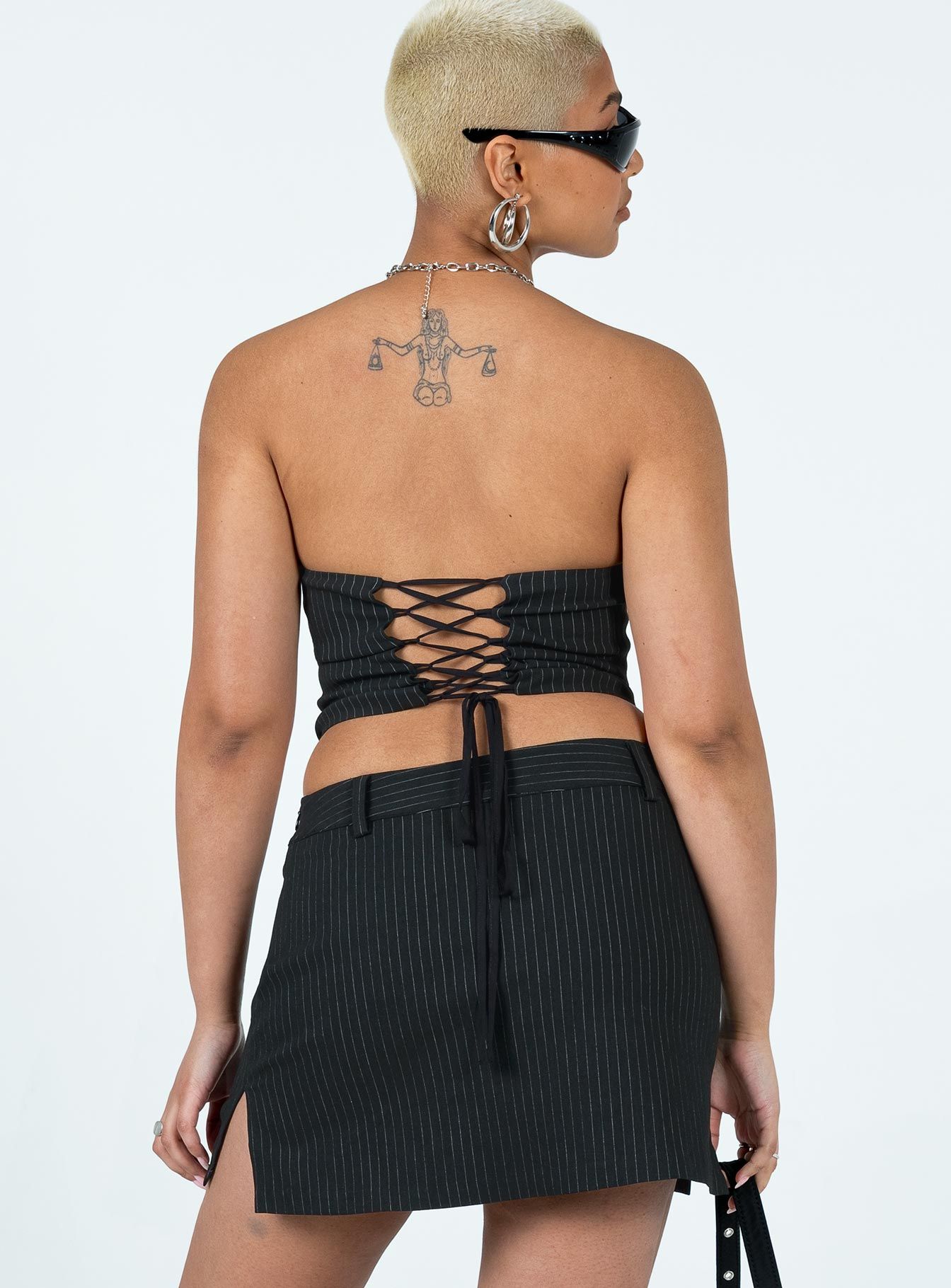 Prepped To Prime Skirt Black Pinstripe sold by Princess Polly product image thumbnail 5