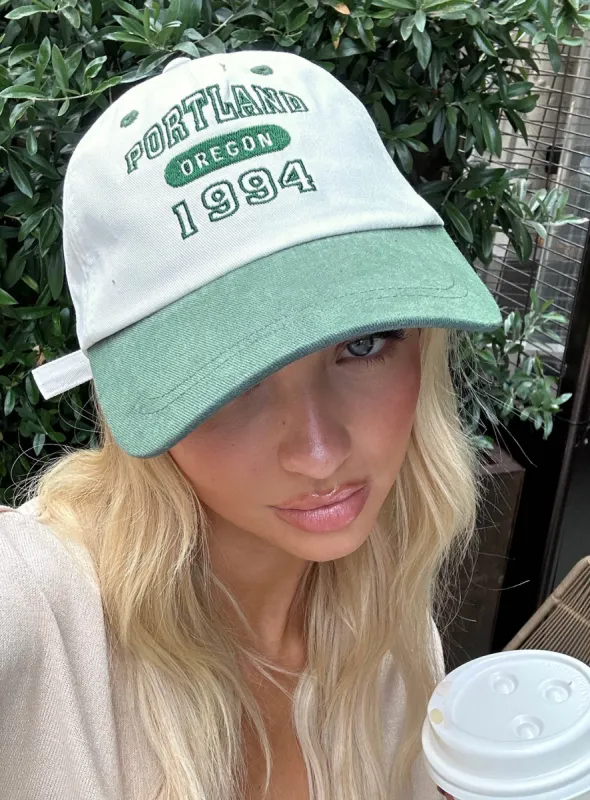 Oregon Cap White / Green sold by Princess Polly