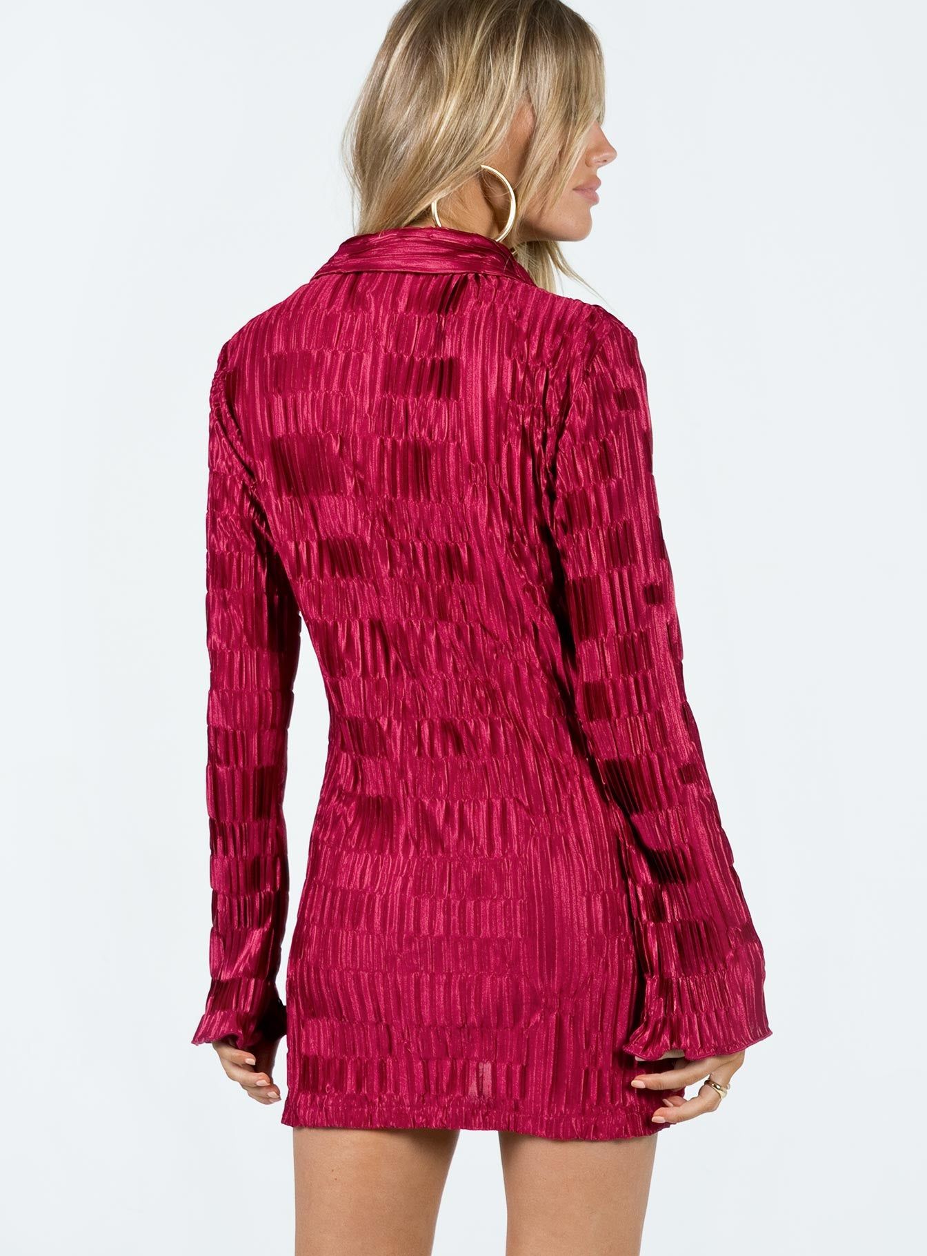 Lila Shirt Dress Burgundy sold by Princess Polly product image thumbnail 5