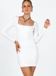 Charlotte Mini Dress White sold by Princess Polly
