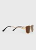 Aletta Sunglasses Brown / Gold sold by Princess Polly