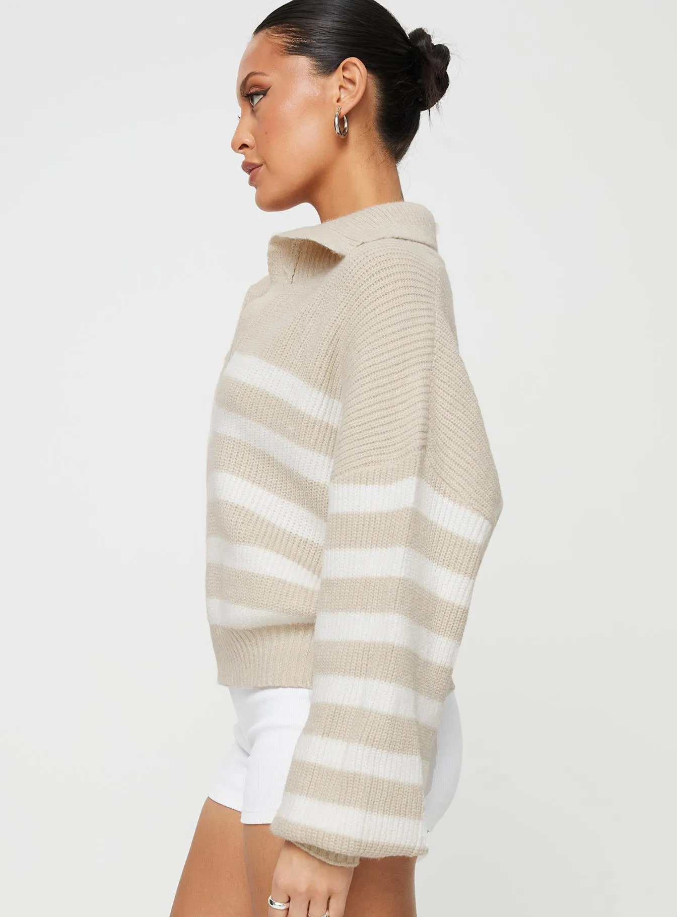 Williamson Stripe Sweater Beige sold by Princess Polly product image thumbnail 4