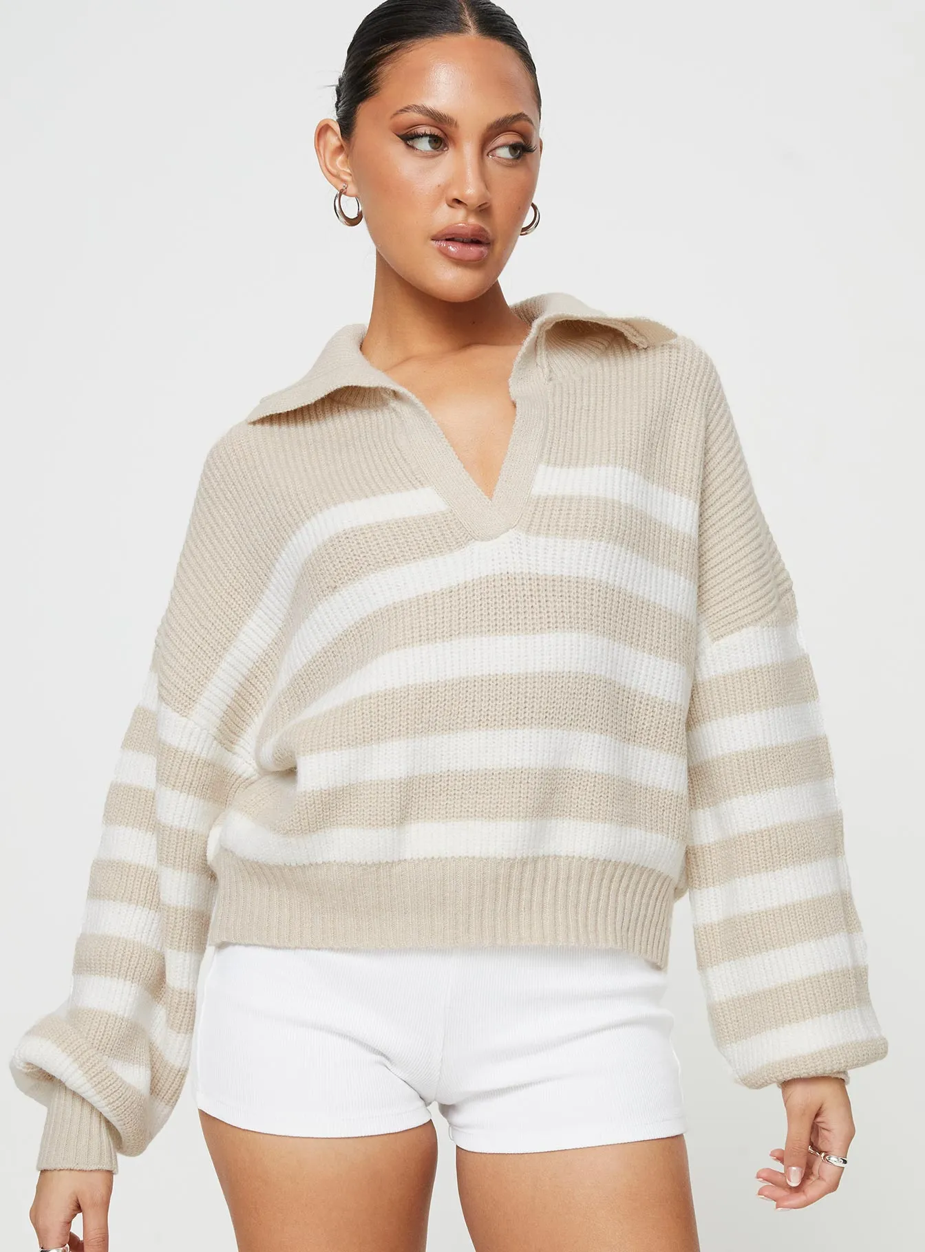 Williamson Stripe Sweater Beige sold by Princess Polly product image thumbnail 2
