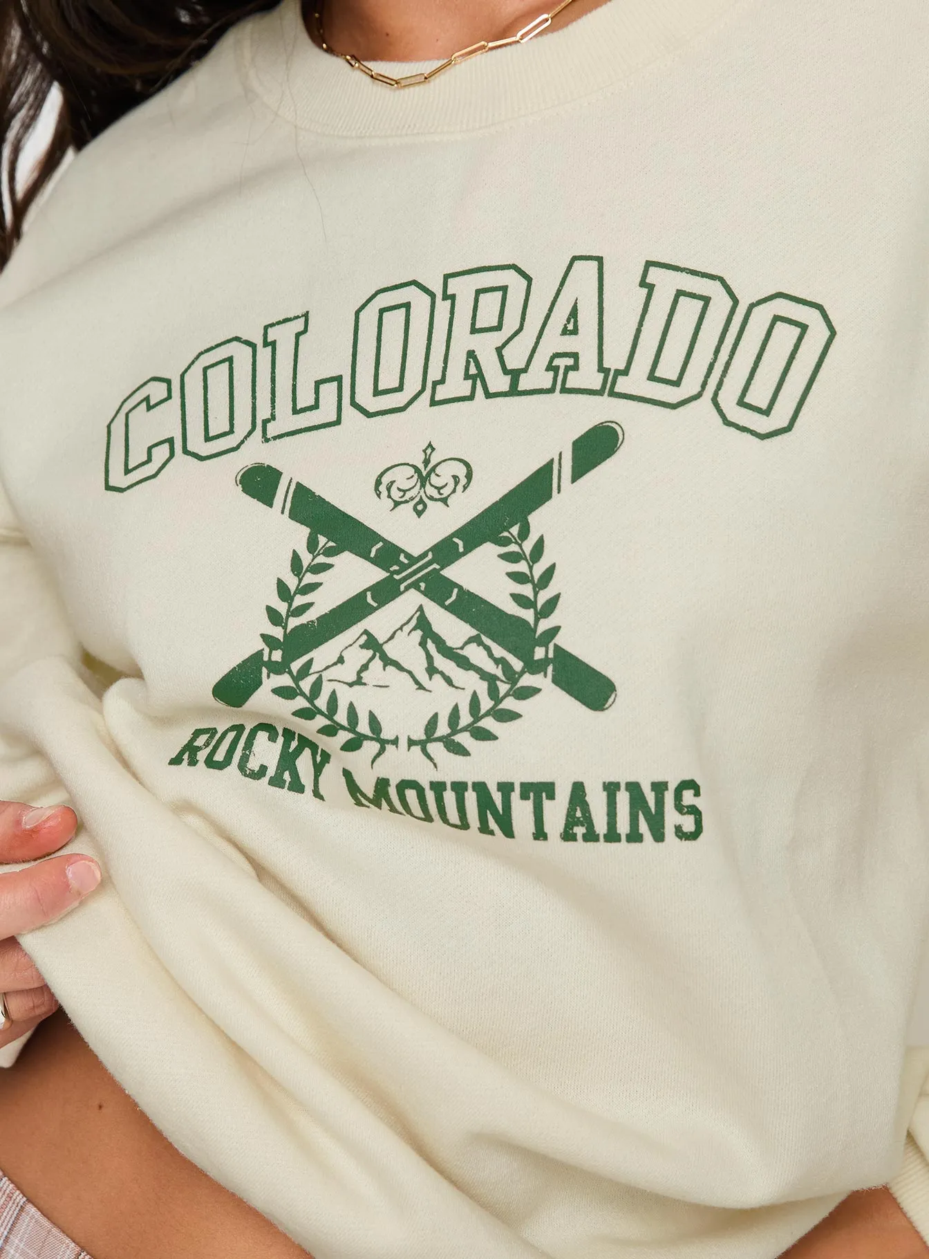 Rocky Crew Neck Sweatshirt Cream sold by Princess Polly product image thumbnail 5