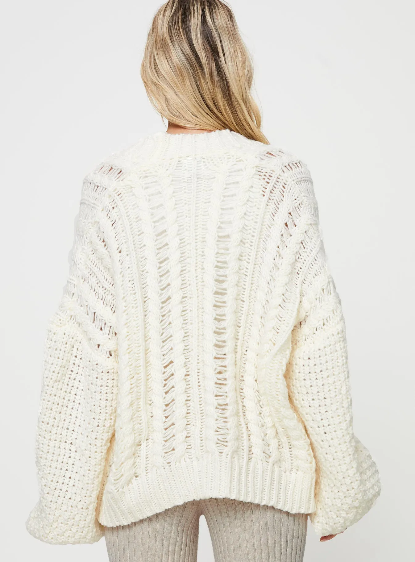 Abner Cable Cardigan Cream sold by Princess Polly product image thumbnail 5
