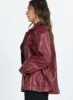 Callie Faux Leather Jacket Burgundy sold by Princess Polly