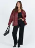 Callie Faux Leather Jacket Burgundy sold by Princess Polly