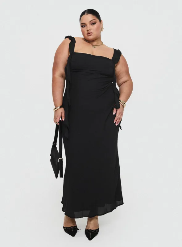 Lanai Maxi Dress Black Curve sold by Princess Polly