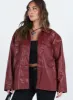 Callie Faux Leather Jacket Burgundy sold by Princess Polly