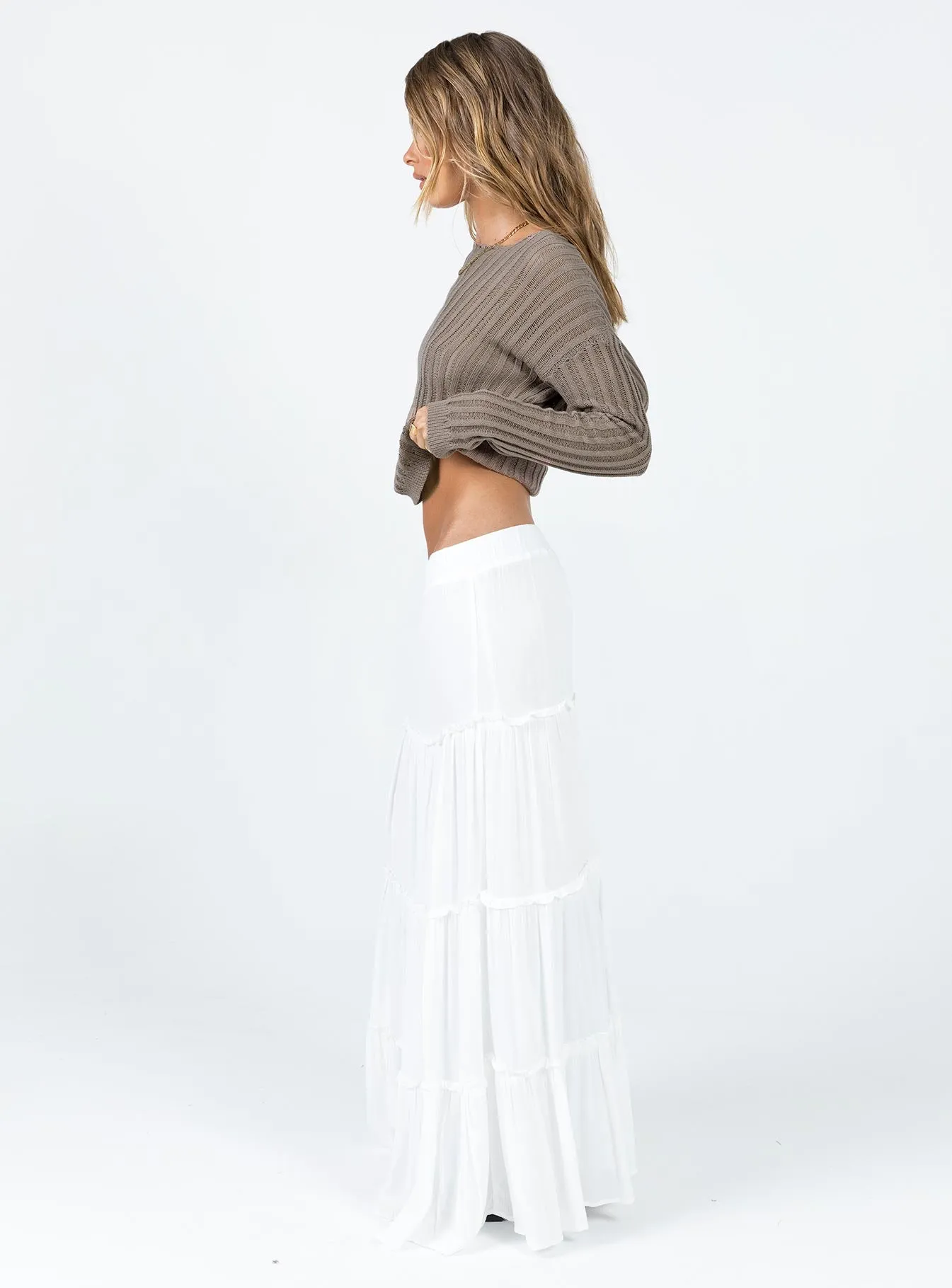 Miriah Maxi Skirt White Low Impact sold by Princess Polly product image thumbnail 3