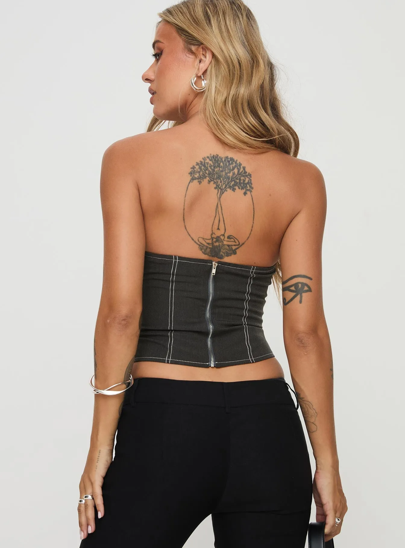 Vacke Strapless Top Grey sold by Princess Polly product image thumbnail 5