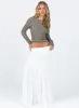 Miriah Maxi Skirt White Low Impact sold by Princess Polly