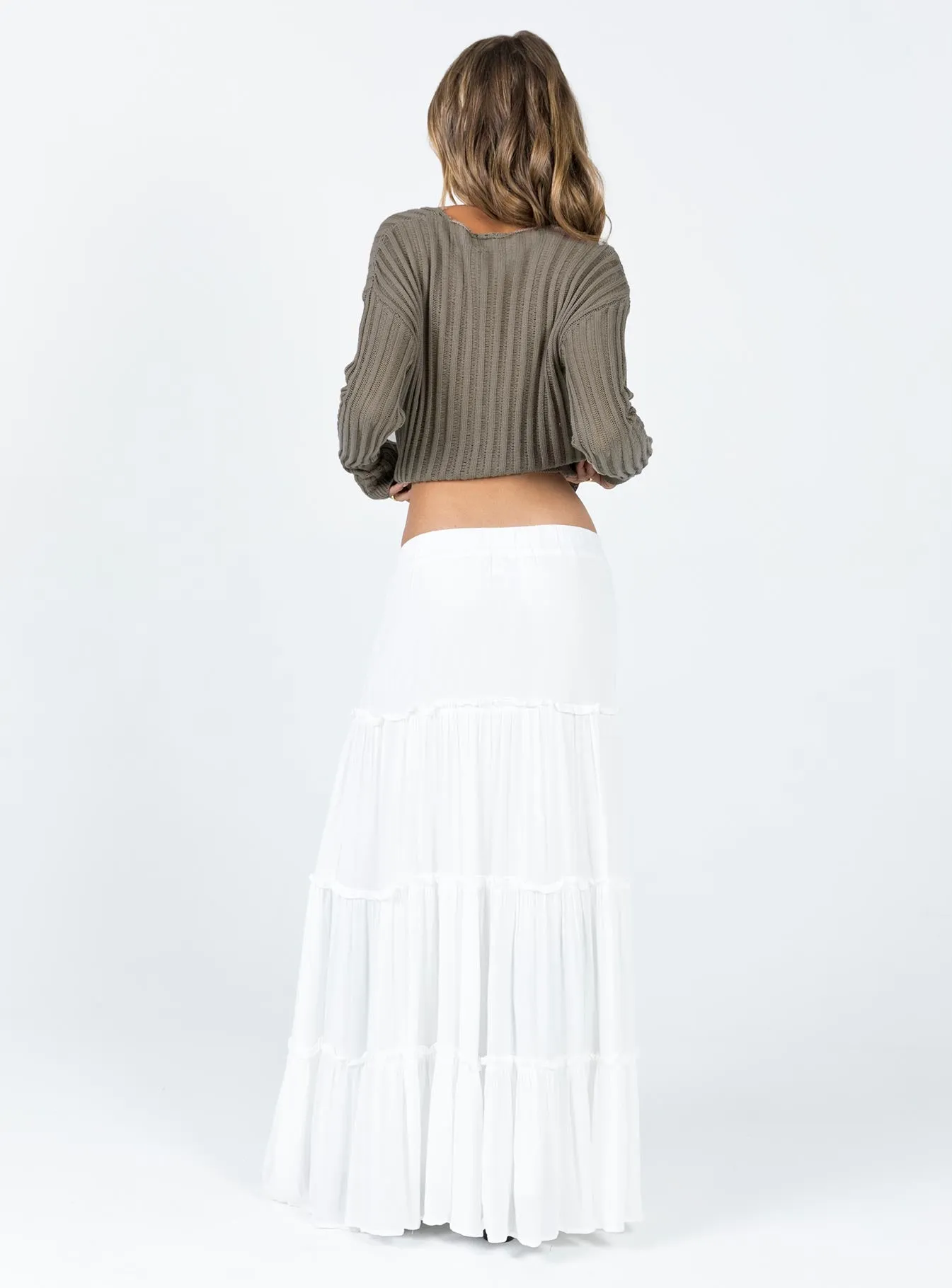 Miriah Maxi Skirt White Low Impact sold by Princess Polly product image thumbnail 4