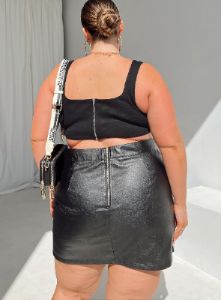 Chelsea Mini Skirt Black Curve sold by Princess Polly
