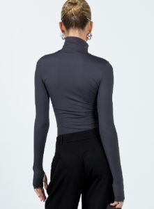 Elysium Long Sleeve Turtleneck Top Grey sold by Princess Polly