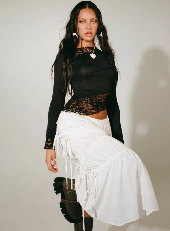 Perky Maxi Skirt White sold by Princess Polly